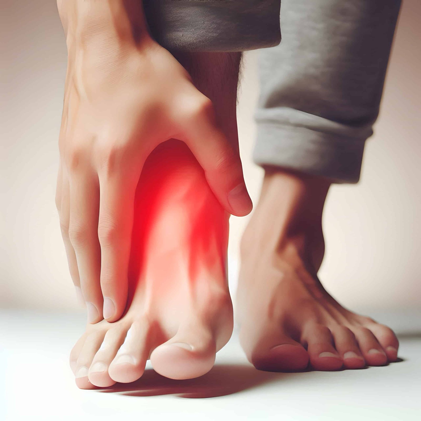 Inflammation on the sole, illustrating foot pain conditions. Inflammation on the sole illustrating foot pain conditions