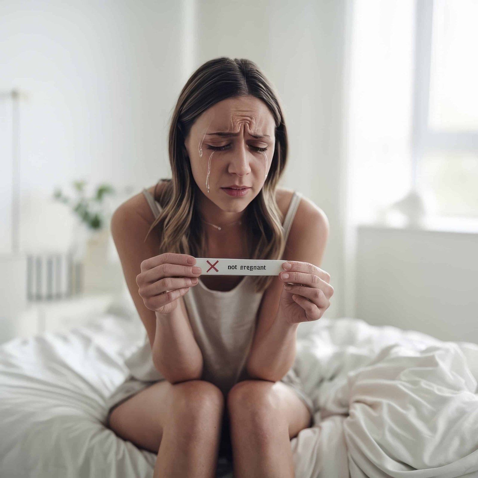 upset-woman-sitting-sad-white-bed-with-negative-pregnancy-test Upset woman sitting sad in white bed with negative pregnancy test